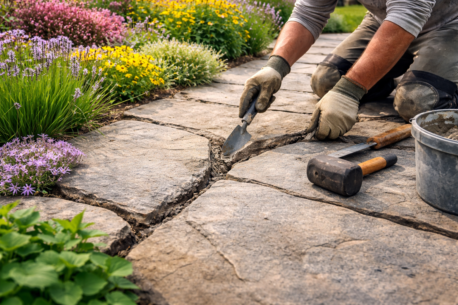fixing cracked stone and brick